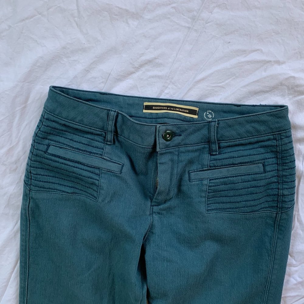 Daughters of The Liberation | Blue Ankle Moto Pant